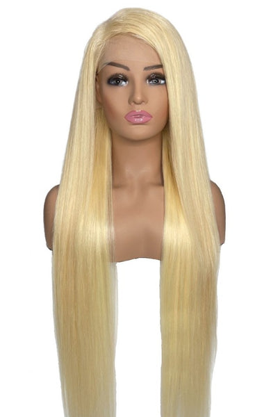 12"-30"  Blonde Straight Frontal Wig  <BR> 350% Density