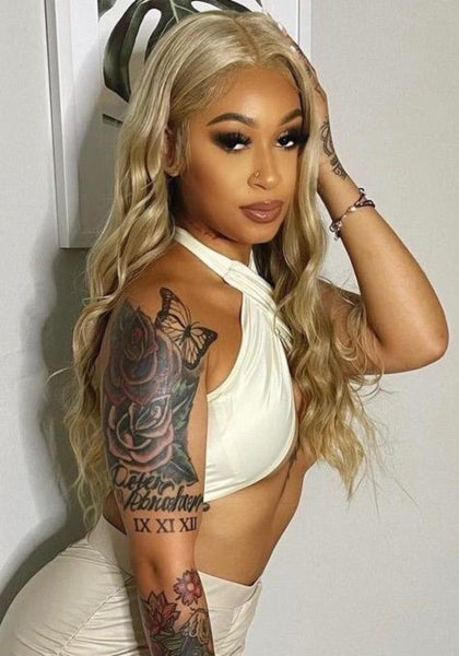 12"-30"  Blonde Straight Frontal Wig  <BR> 350% Density