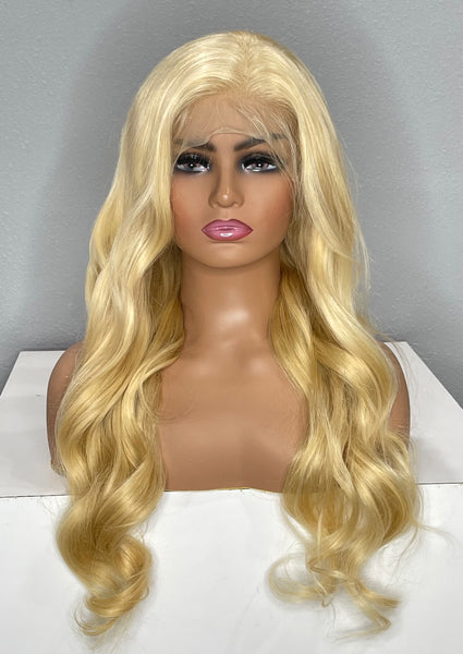 22-30" Blonde Straight  Wigs  <BR> 350% Density
