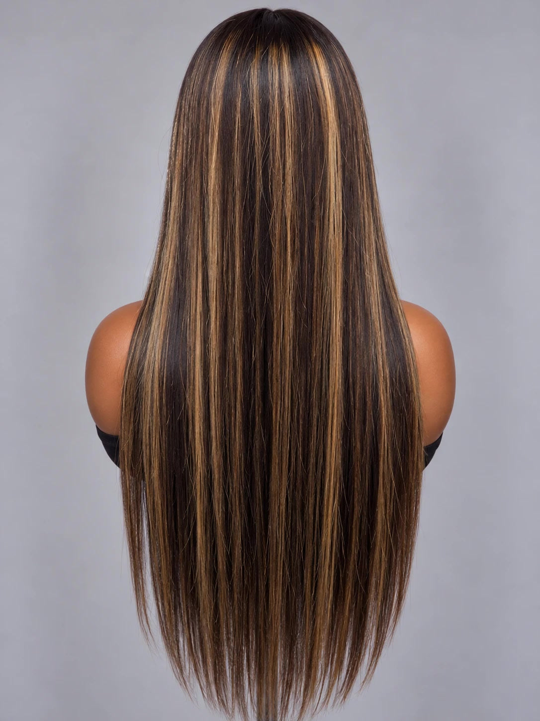 Amalfi straight highlight wig, back view