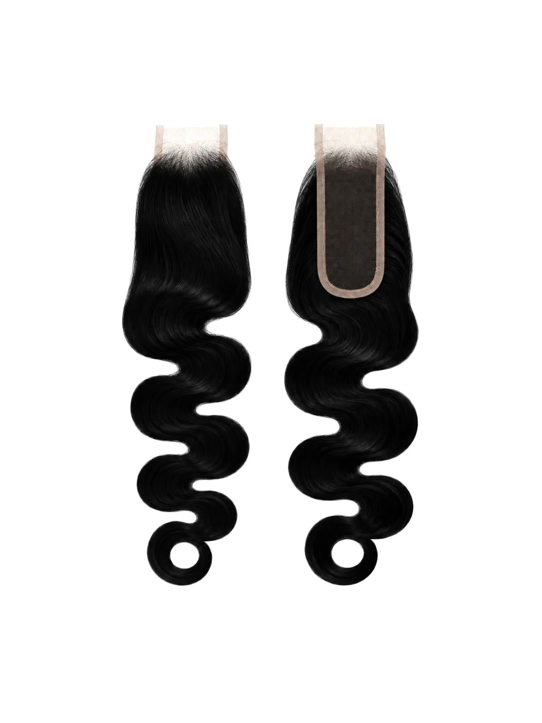 2x6 Body Wave Closure, lace and parted views