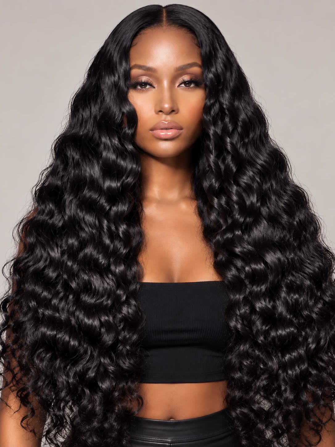 Raw Vietnamese Loose Deep Wave Bundles — styled on model