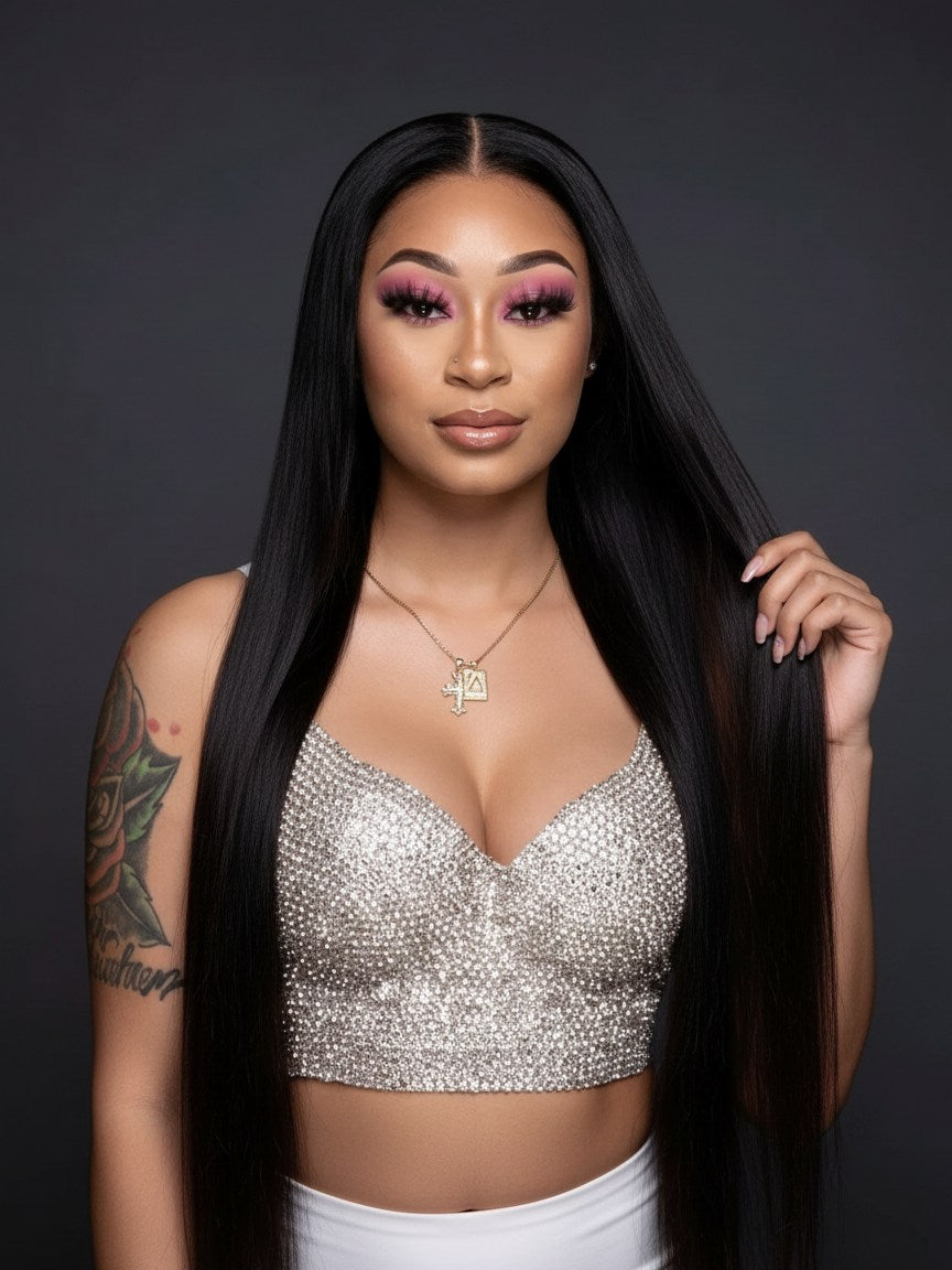 Raw Vietnamese Straight Bundles — styled on model